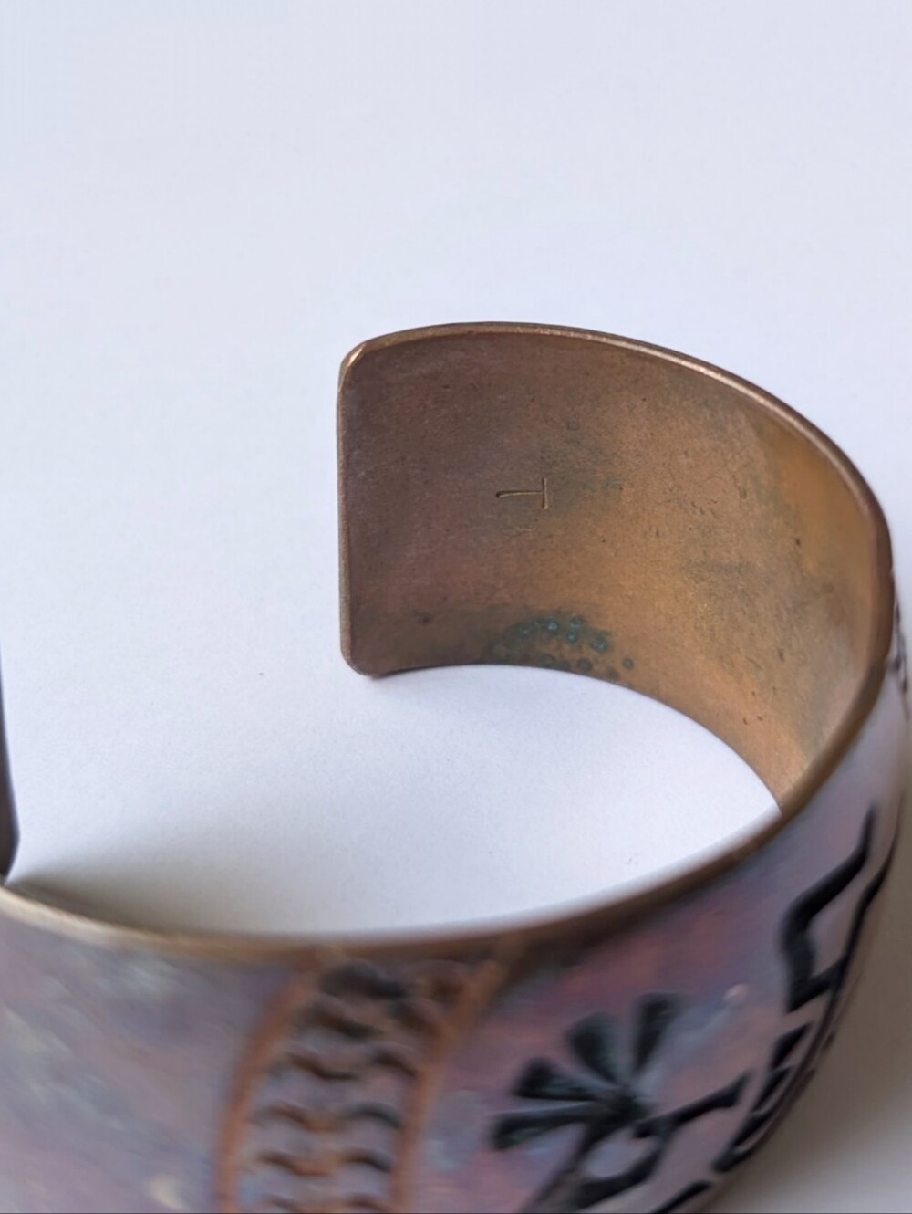 Vintage cuff bracelet Native American kokopelli kachina dancer Copper T - Picture 5 of 6